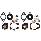 Set of 2 Carburetor Carb Rebuild Kit w Float For Johnson Evinrude 50 55 60 HP