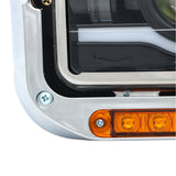 LED DRL Projector Headlights Lamp For 1985-2019 Kenworth W900 For Western Star