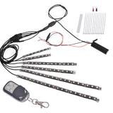 6pc Motorcycle RGB 120 LED Neon Under Glow Lights Strip For