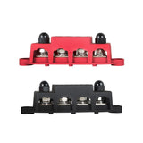 New Red and Black Pair 4 Post Busbar Bus Bar Power Distribution 12V 250A 3/8"