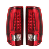 Labwork LH+RH Tail Lights Brake Lamp For Chevy Silverado 1500 2500 03-06 LED Red
