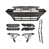 Labwork Front Grille W/ Fog Lights Bracket Molding Set For 19-20 Hyundai Elantra