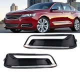 Labwork Left+Right Black Bumper Fog Lights Cover For Chevrolet Impala 2014-2020