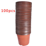 Garden Plastic Plant Flower Pots 100PCS Nursery Seedlings Starting Pot Container