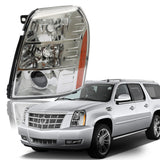 Labwork Left Headlight Assembly For Cadillac Escalade 2007-2014 HID Chrome Bezel