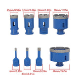 8-Pcs M14 Diamond Hole Saw Set 6-68mm for Tile, Porcelain, Marble, Granite