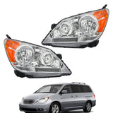 Labwork Left+Right Headlight For Honda Odyssey 2005-2010 Chrome Halogen Factory
