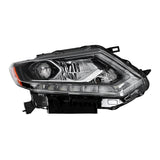 Labwork Right Headlight For 2014-16 Nissan Rogue LED Chrome Clear Passenger Side
