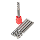 5 Pcs 1/4" 4 Flute 2-1/2" Overall Length 3/4" LOC Carbide End Mill- TiALN COATED