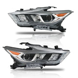 Labwork Driver&Passenger Headlights For 2016-2018 Nissan Maxima LED Chrome Clear