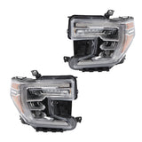 Labwork Right+Left Headlights For 2019-2021 GMC Sierra 1500 W/LED Signal Lamp