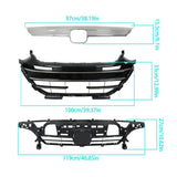 Labwork Upper Lower Grill+Trim Covers+Fog Light Set For Honda Accord 2021-2023