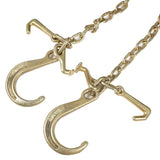 2× G70 V-Chain Bridle w/8" Medium J Hooks,T- Hook&J-Hook w/Grab Hooks 5/16''x3'