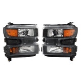 Labwork Left+Right Headlight For 2019-2021 Chevy Silverado 1500 Halogen Assembly