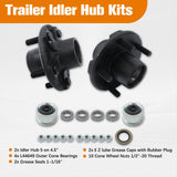 Labwork 5 on 4.5" For 2000 lbs Axle 1-1/16" bearings 2 Trailer Idler Hub Kits