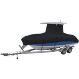 16-24ft Center Console W/ T-Top Roofs Boat Cover Heavy-Duty 420D Grey/Black/Blue