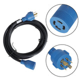 labwork 15FT 30A L14-30P To L14-30R Generator Extension Cable (Black Connector, Black Wire) with Pre-Drilled Power Input Box