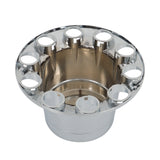 33mm Lug Nug Chrome Hub Cover Kit 2 Front & 4 Rear Replacement for Semi Truck with 33mm Thread-on Lug Nuts