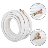 50FT Air Conditioning Tubing Hose Extension 1/4 and 3/8 Inch Insulated Copper Hoses Fit for Mini Split Air Conditioner