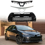 For 2017 2018 2019 Toyota Corolla SE XSE Front Bumper Upper+Lower Grille Black