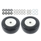 13x6.5-6 solid lawn mower tires (smooth flat white rims)