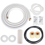 16FT Air Conditioning Tubing Hose Extension 3/8 and 5/8 Inch Insulated Copper Hoses Fit for Mini Split Air Conditioner