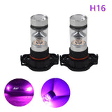 2Pcs 5202 PS24WFF 14000K Purple 100W For LED Headlight Bulbs Kit Fog Ligh Lab Work Auto