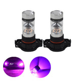 2Pcs 5202 PS24WFF 14000K Purple 100W For LED Headlight Bulbs Kit Fog Ligh Lab Work Auto