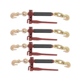 Labwork 4 PCS Red Steel Folding Ratcheting Chain 5/16in-3/8in with G70 Hook