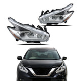 Driver and Passenger Side Headlight Headlamp Assembly Halogen W/DRL Left LH Right RH Replacement for Murano 2015 2016 2017 2018 Replacement for NI2502232 NI2503232