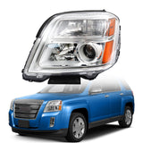 Driver Side Headlights Assembly Halogen Replacement for Terrain 2010-2015 Housing Chrome Lamp LH 1PC GM2502350