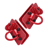2PCS Tractor Bucket Hooks with Tie Down Ring Bolt-On Grab Hook with Back Plates Replacement for Trailer RV UTV Truck Grade 70 Forged Steel Max 15000 lbs Red