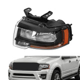 Driver Side Headlight Assembly Black Replacement for Expedition 2015 2016 2017 Headlamp Assembly LH Replacement for FL1Z13008K