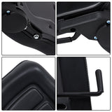 Universal Fold Down Forklift Seat with Adjustable Angle Back and Slide Replacement for Excavator Forklift Tractor Skid Loader Backhoe Dozer Telehandler Heavy Mechanical Seat