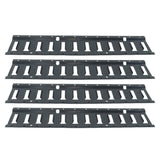 Black E-Track Tie-Down Rail Kit 2' E Track Rail 4 Pack for Garages Trailers Motorcycle Tie Downs Powder Coat 6,000 lbs Breaking Strength