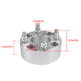 Labwork Wheel Flange 2" 4x101.6mm Hub Bore 62mm Thread Size 1/2"x20 2Pcs Silver