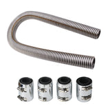 36" Chrome Chrome Flexible Stainless Steel Radiator Hose Kit Caps Universal Lab Work Auto
