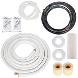 25 FT Air Conditioning Copper Hose Hose Extension, 1/4 and 1/2 Inch Thickened Insulation Cotton with Nuts and Other Accessories Fit for Mini Split Air Conditioner
