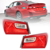 Labwork Outer Tail Lights For 2016-2021 Chevy Malibu Rear Brake Lamps Left+Right