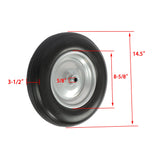 2-Pack 14.5" Flat-Free Wheelbarrow Tires with 3/4" Bearings & Spacers Solid Foam Garden Cart Wheels 4.80/4.00-8