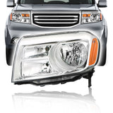 Driver Side Headlights Assembly Halogen Replacement for Honda Pilot 2012-2015 Housing Chrome Lamp LH 1PC 33150-SZA-A11