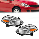 Headlight Assembly Left and Right Halogen Headlamp Replacement for V-ersa 2007-2012