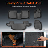 3PCS TPE All-Weather Floor Mats for 2015-2019 Ford Explorer 7 Seats