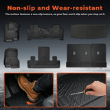Full Set TPE Floor Mats Cargo Backrest Liners for 2018-2025 Ford Expedition 7 Seats