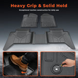 3PCS TPE All-Weather Floor Mats for 2019-2023 Ford Ranger SuperCrew
