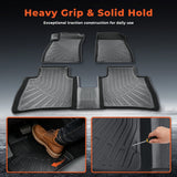 3Pcs Car Floor Mats Liner Front and Rear TPE Black Replacement for Sentra 2014-2019