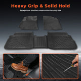 For 2009-2013 Toyota Corolla / Matrix TPE 3D 2 Row Floor Mats Liner Set Black
