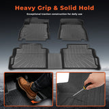 Black 3Pcs Front and Rear TPE Car Floor Mats Replacement for Kicks 2018-2024