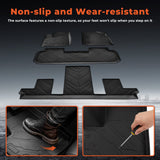 Full Set TPE All-Weather Floor Mats for 2018-2025 Chevy Traverse 7 Passenger