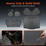 3D Custom Fit TPE Floor Liners + Cargo Mat & Seat Backrest Set for 2021-2025 Ford Mustang Mach-E - All-Weather Protection (Excludes Gas Mustang)